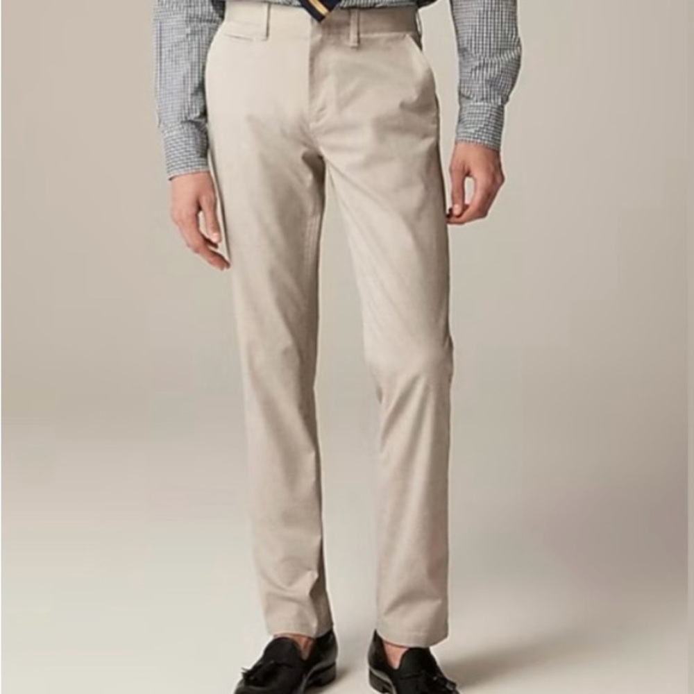 J Crew Mens 33x32 Khaki‎ Beige 484 Slim Oxford Tech Pants Cotton Stretch